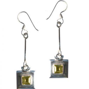 Ohrring 925 Silber mit faccettiertem Citrin